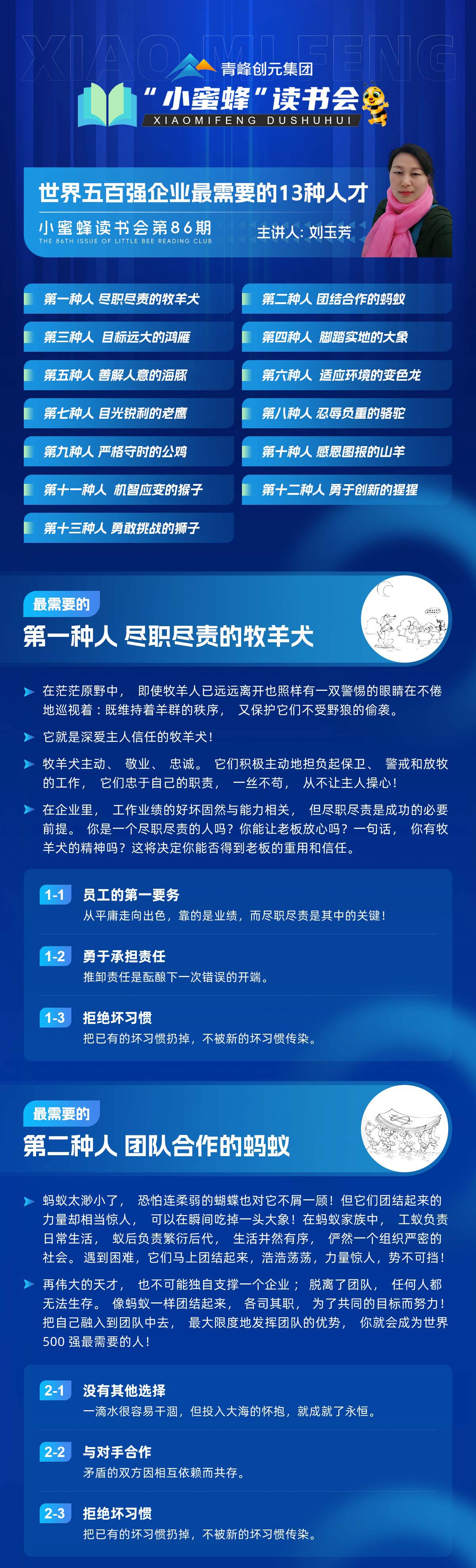 青峰創(chuàng)元集團(tuán)“小蜜蜂”讀書會第86期活動報道：《世界五百強(qiáng)企業(yè)最需要的13種人才》--劉玉芳
